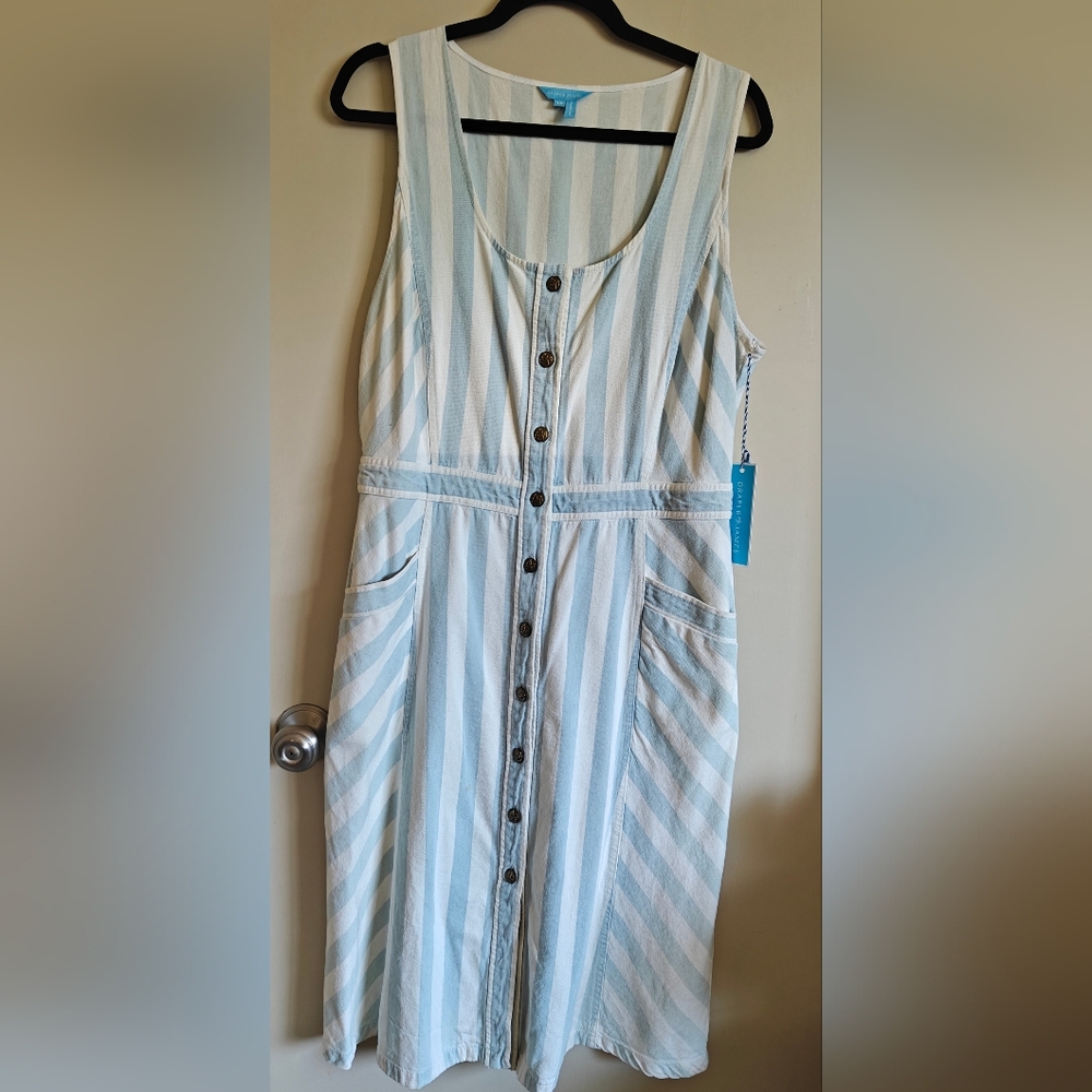 Draper James Blue and White Striped Dress